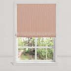 Flat Roman Shade in Little White Line - Red