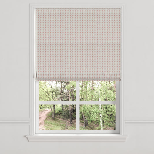 Flat Roman Shade in Luxe Gingham - Blush
