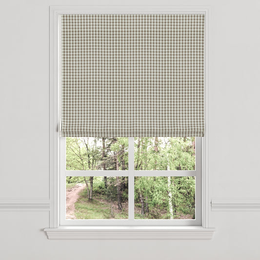 Flat Roman Shade in Luxe Gingham - Chocolate