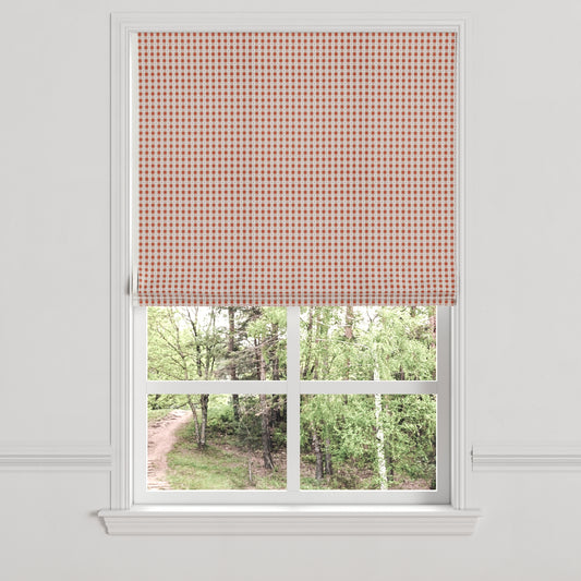 Flat Roman Shade in Luxe Gingham - Red