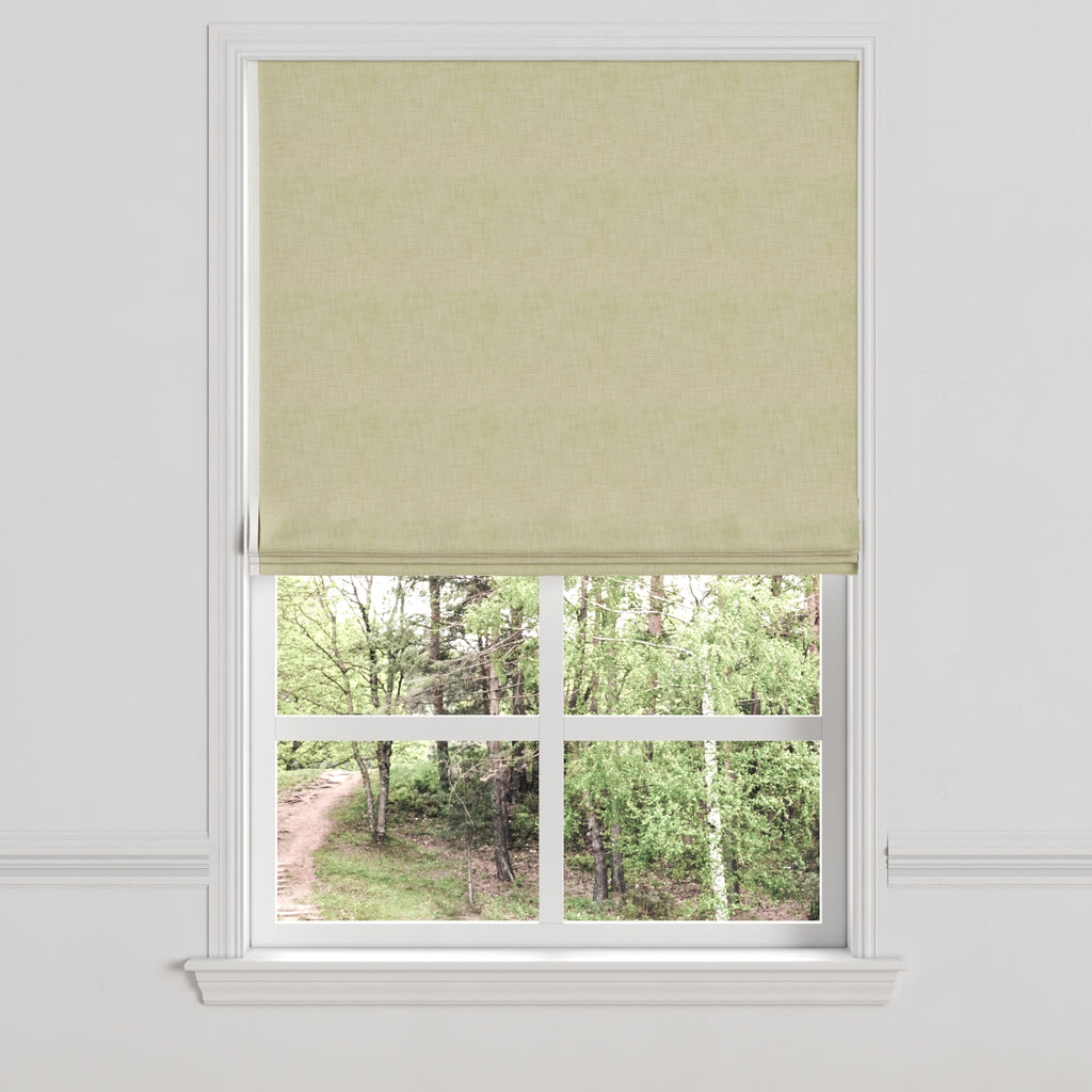 Flat Roman Shade in Woven Cotton - Sand