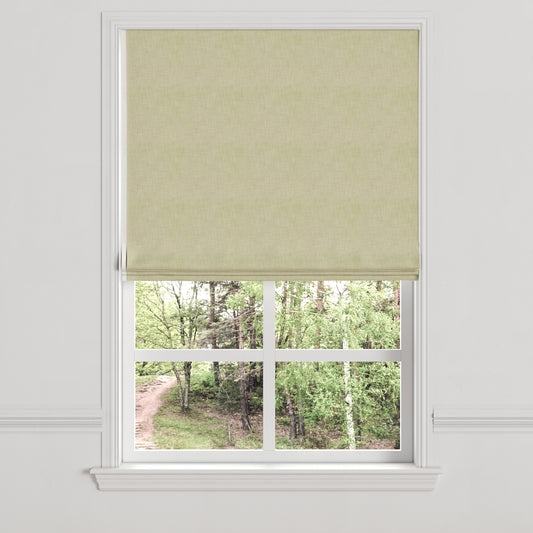 Flat Roman Shade in Woven Cotton - Sand