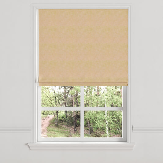 Flat Roman Shade in Woven Cotton - Melon