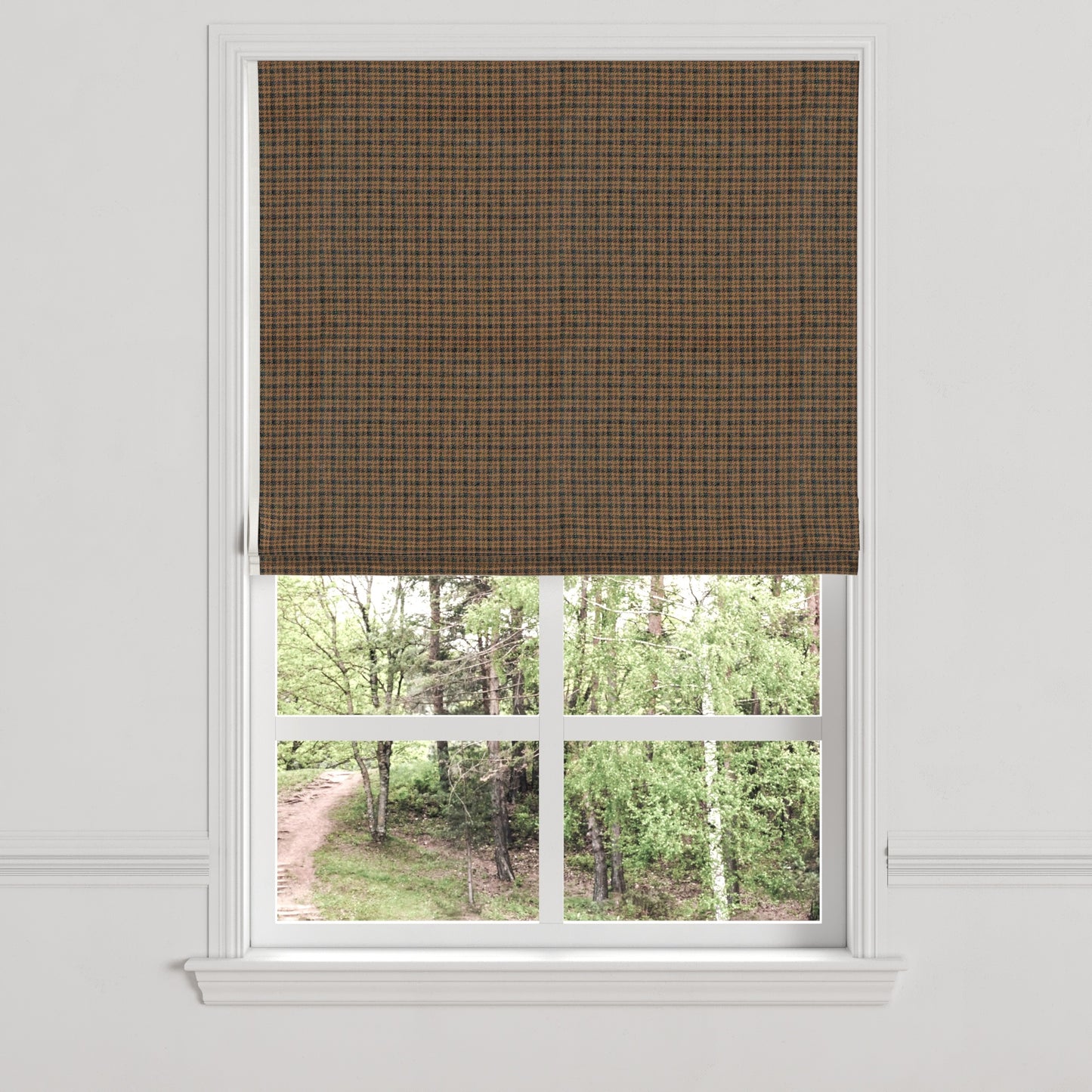 Flat Roman Shade in Speakeasy - Tobacco