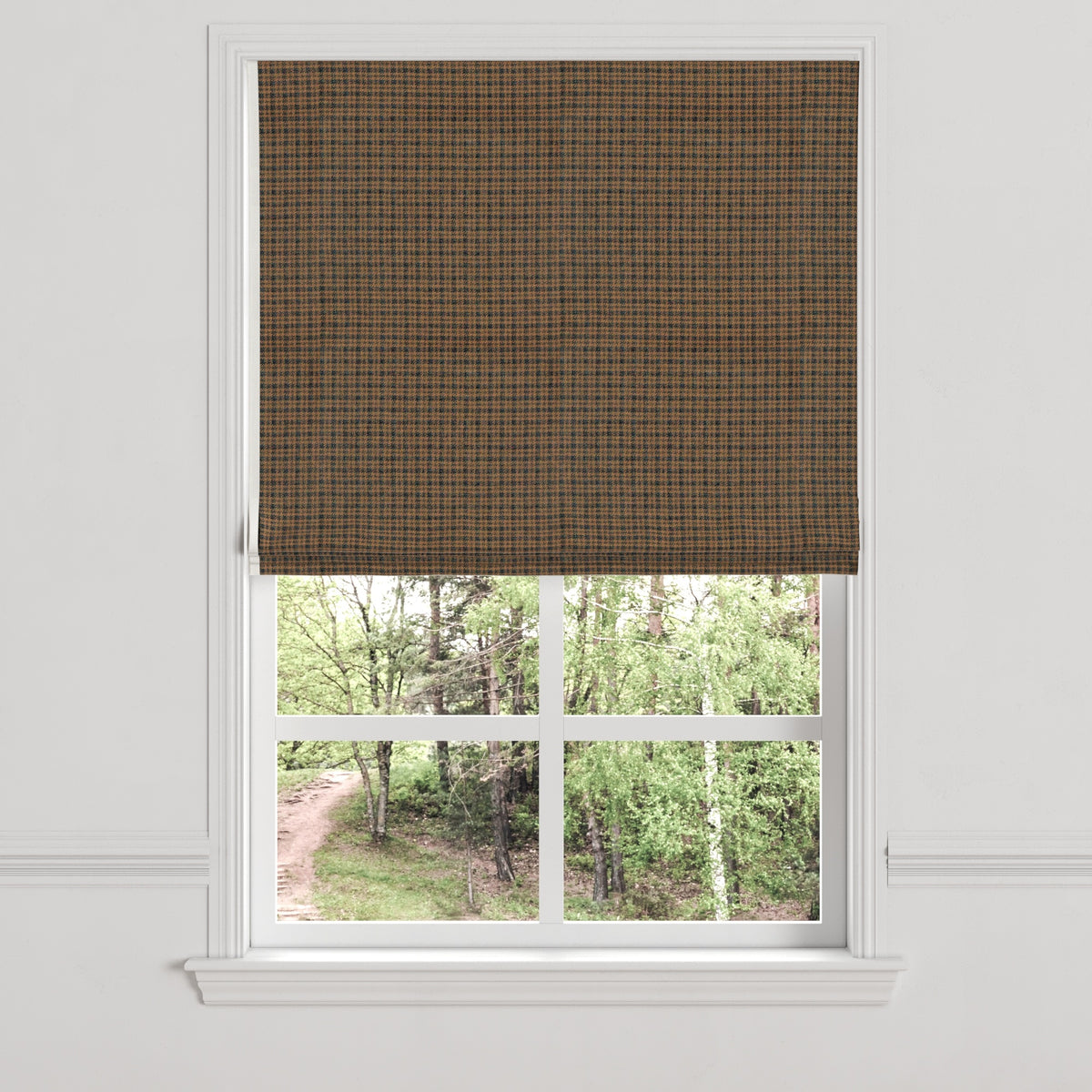 Flat Roman Shade in Speakeasy - Tobacco