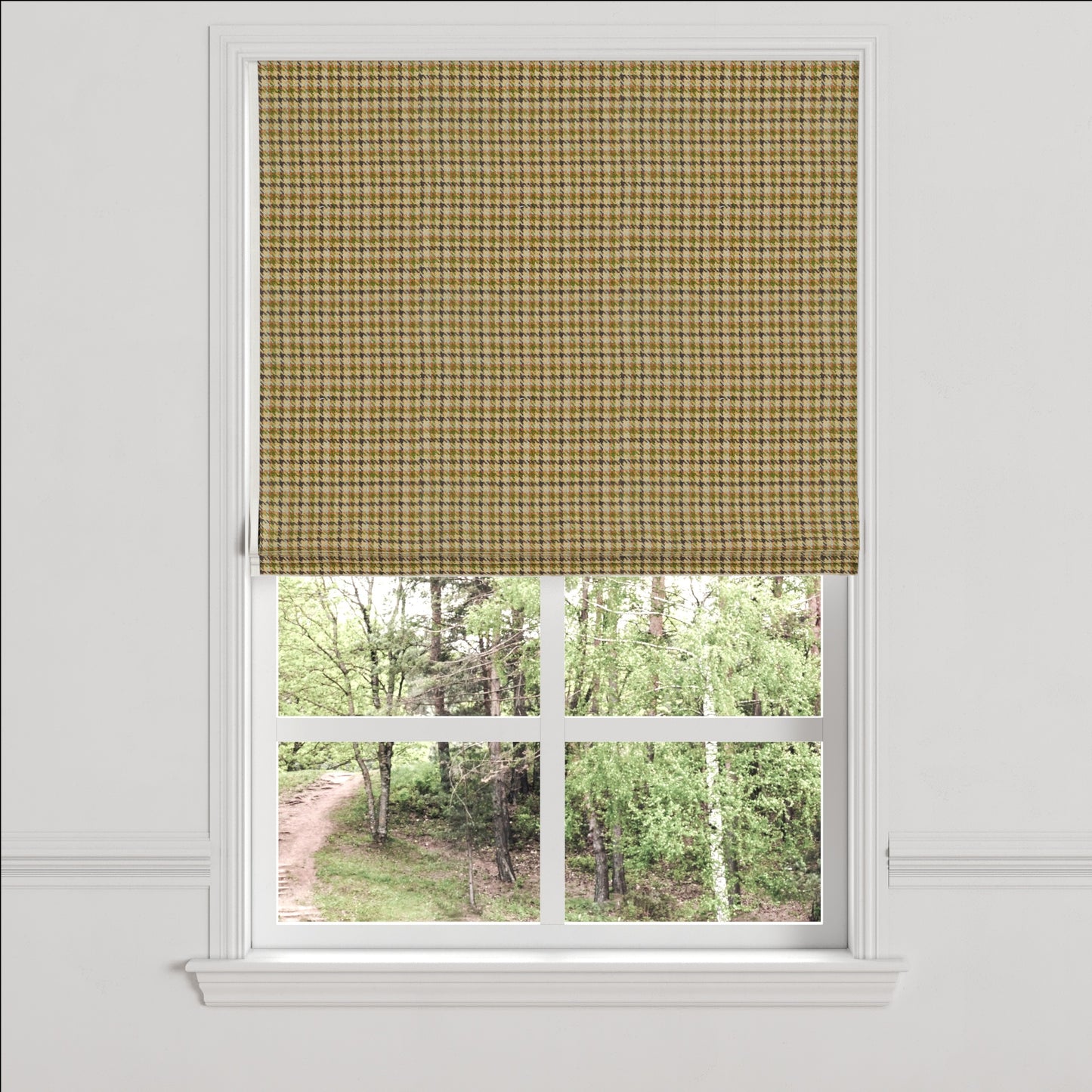 Flat Roman Shade in Speakeasy - Woodland