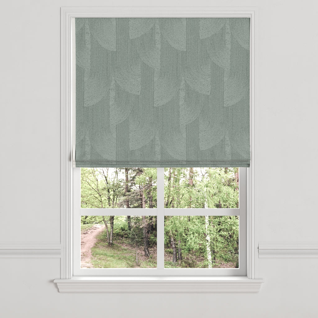 Flat Roman Shade in Make Waves - Dove