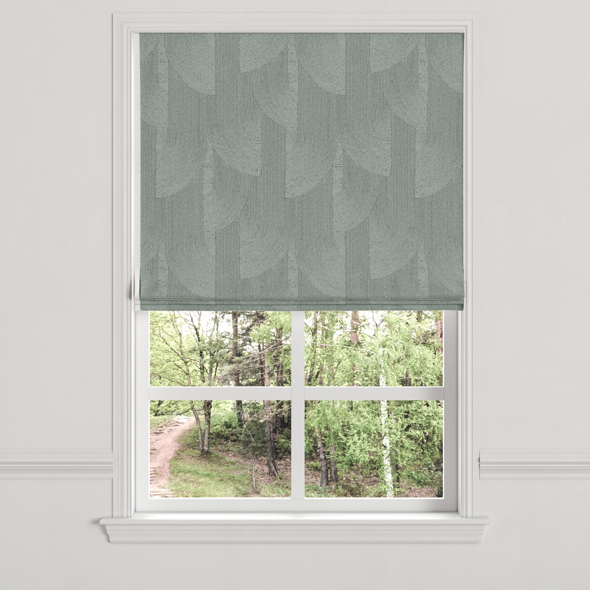 Flat Roman Shade in Make Waves - Dove