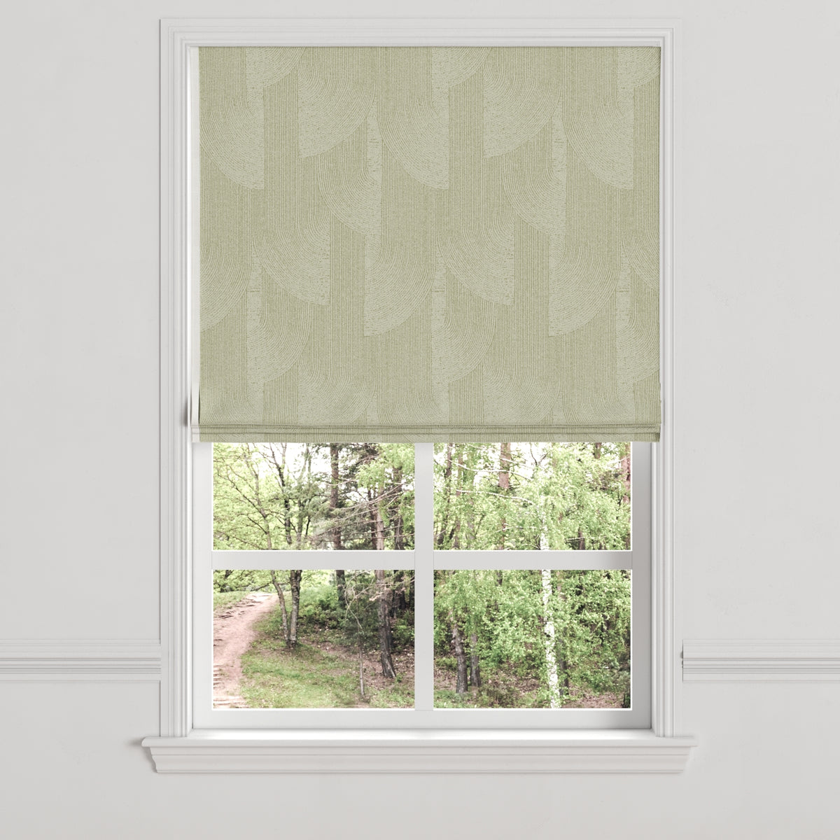 Flat Roman Shade in Make Waves - Parchment
