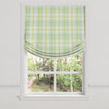 Relaxed Roman Shade in Summer Plaid - Seaglass