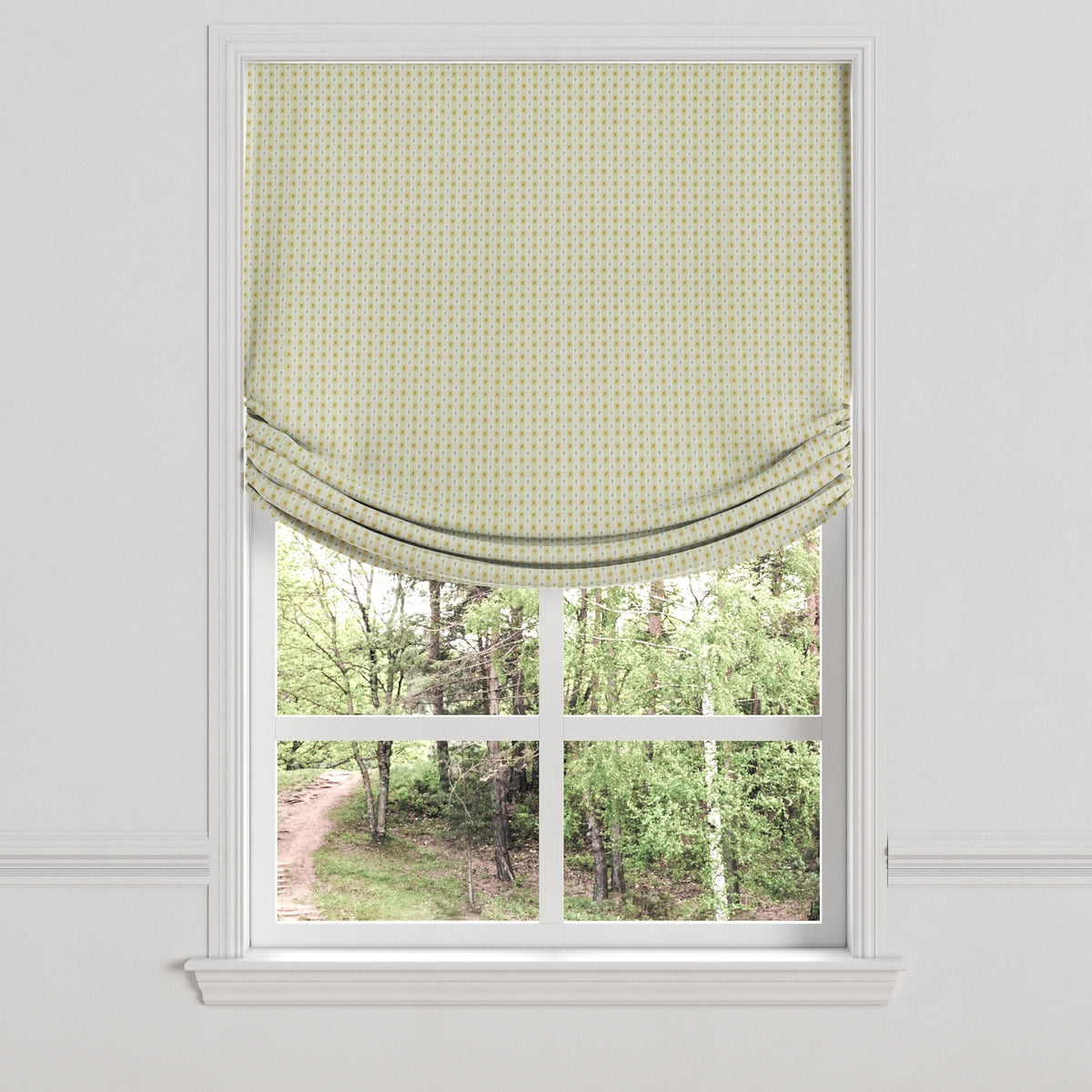 Relaxed Roman Shade in Luxe Gingham - Butter