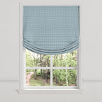 Relaxed Roman Shade in Luxe Gingham - Chambray
