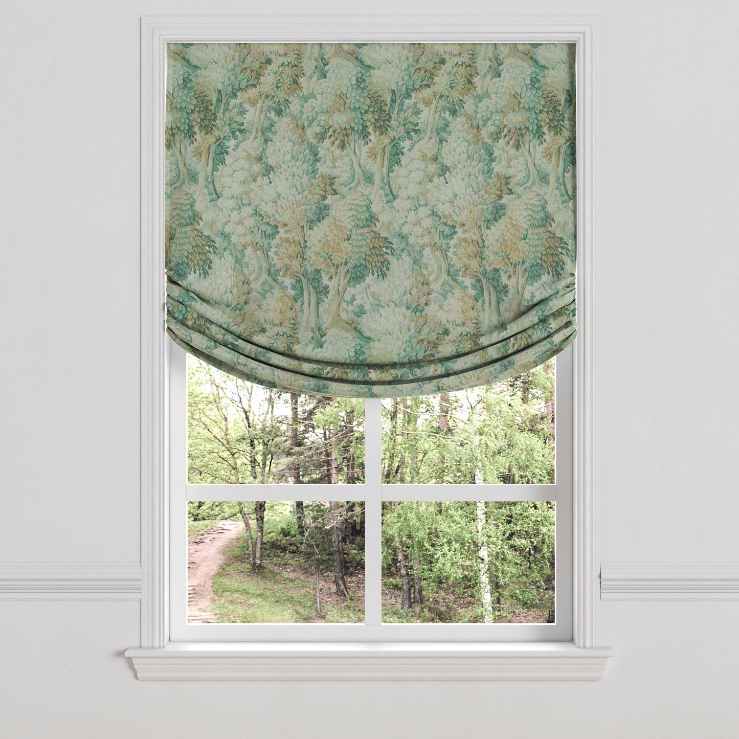 Relaxed Roman Shade in Enchanted Forest - Mineral