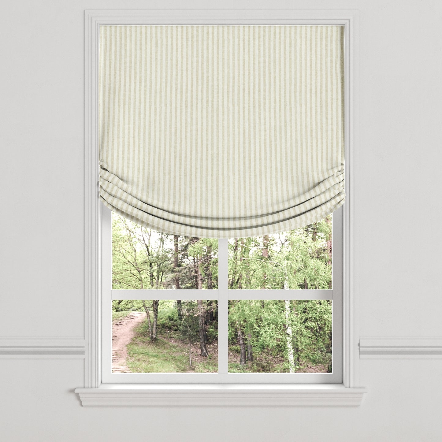 Relaxed Roman Shade in Candy Shop Stripes - Dune