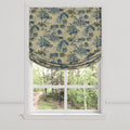 Relaxed Roman Shade in Tropical Toile - Lagoon