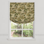 Relaxed Roman Shade in Tropical Toile - Moonstone
