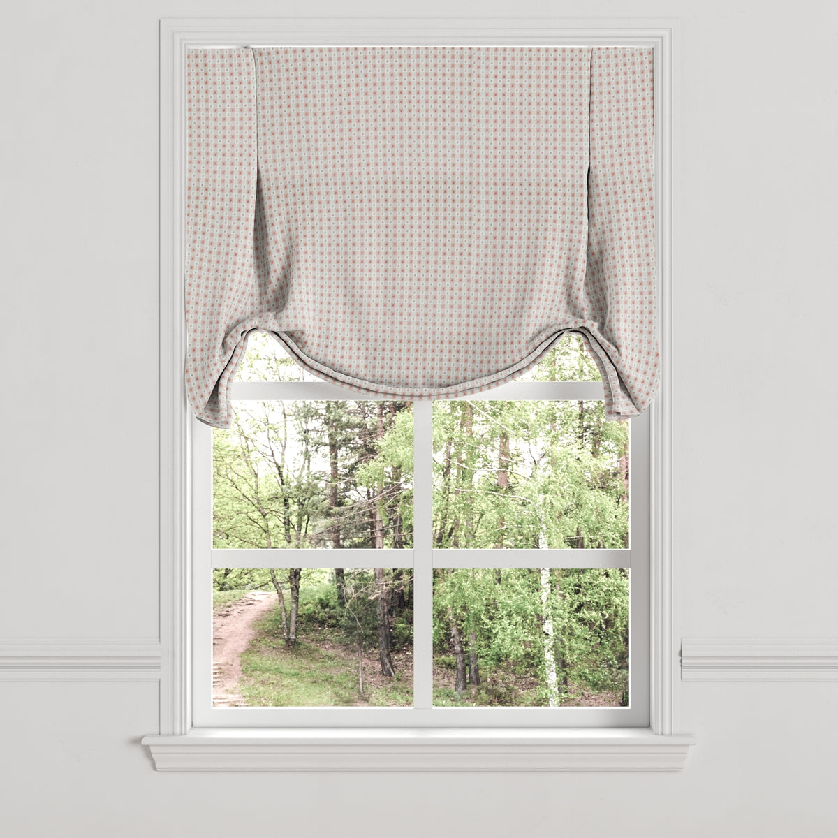Tulip Roman Shade in Luxe Gingham - Blush
