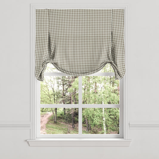 Tulip Roman Shade in Luxe Gingham - Chocolate