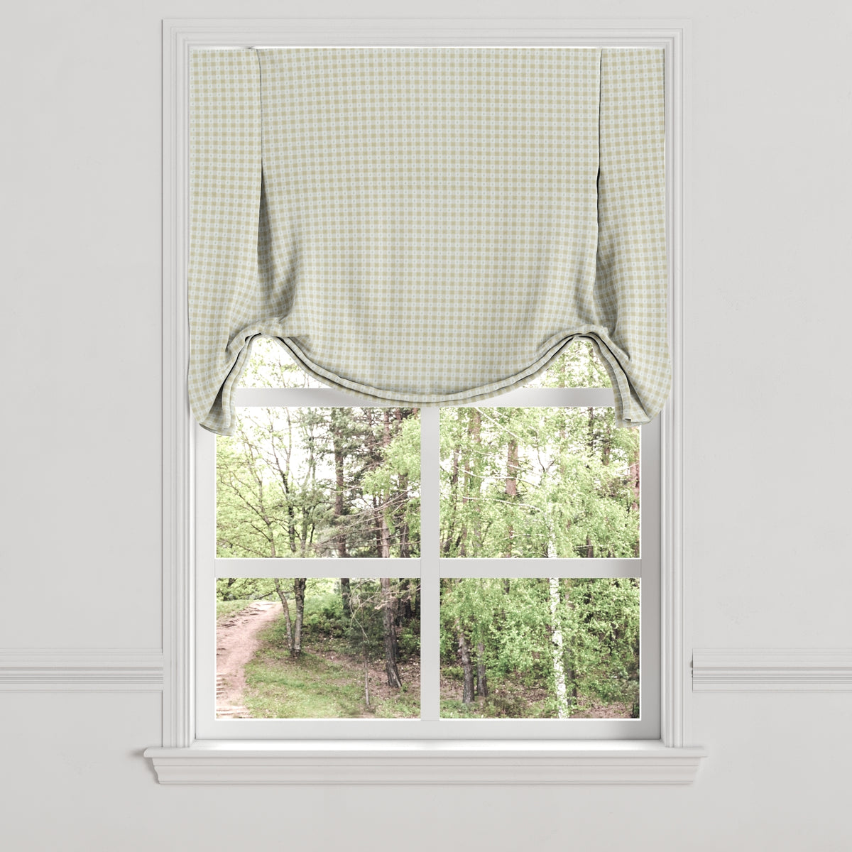 Tulip Roman Shade in Luxe Gingham - Wheat