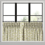 Pinch Pleat Cafe Curtains in English Garden - Sage