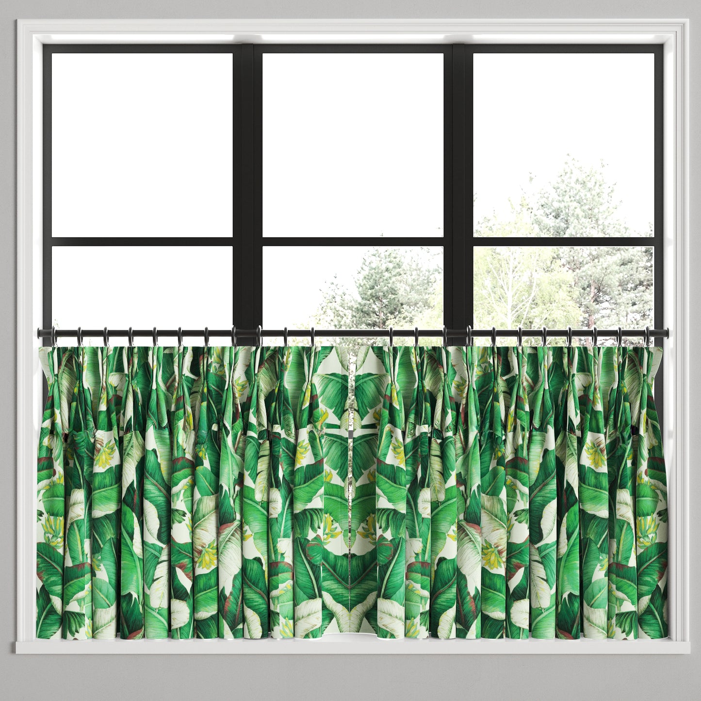 Pinch Pleat Cafe Curtains in Island Breeze