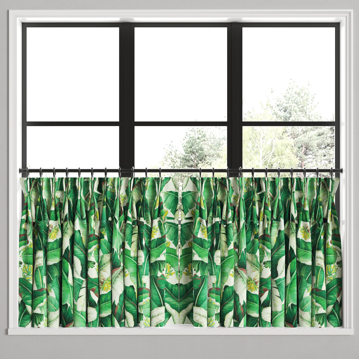 Pinch Pleat Cafe Curtains in Island Breeze