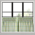 Pinch Pleat Cafe Curtains in Summer Plaid - Seaglass
