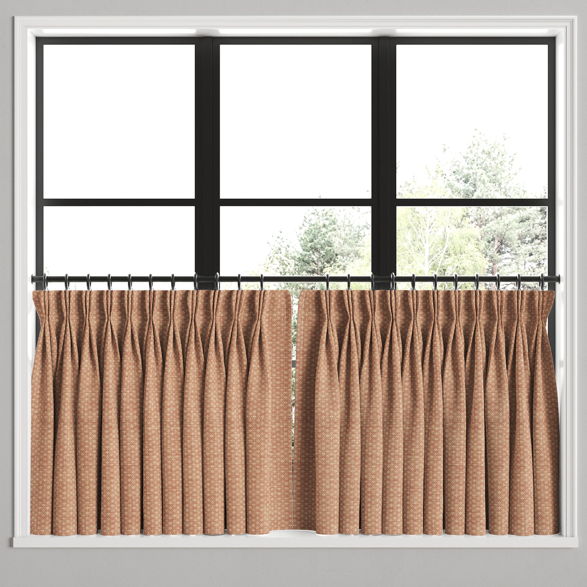 Pinch Pleat Cafe Curtains in Ditsy - Bandana