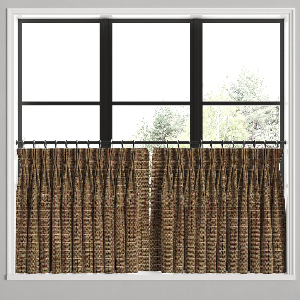 Pinch Pleat Cafe Curtains in After Hours - Espresso
