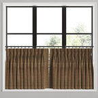 Pinch Pleat Cafe Curtains in After Hours - Espresso