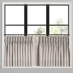 Pinch Pleat Cafe Curtains in Luxe Gingham - Blush