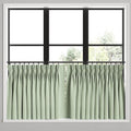 Pinch Pleat Cafe Curtains in Luxe Gingham - Celery