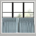 Pinch Pleat Cafe Curtains in Luxe Gingham - Chambray