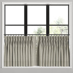 Pinch Pleat Cafe Curtains in Luxe Gingham - Chocolate