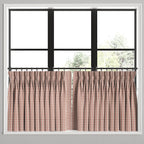 Pinch Pleat Cafe Curtains in Luxe Gingham - Red