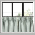 Pinch Pleat Cafe Curtains in Luxe Gingham - Spa