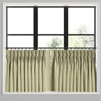 Pinch Pleat Cafe Curtains in Woven Cotton - Sand