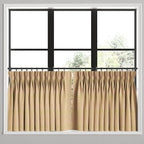 Pinch Pleat Cafe Curtains in Woven Cotton - Melon