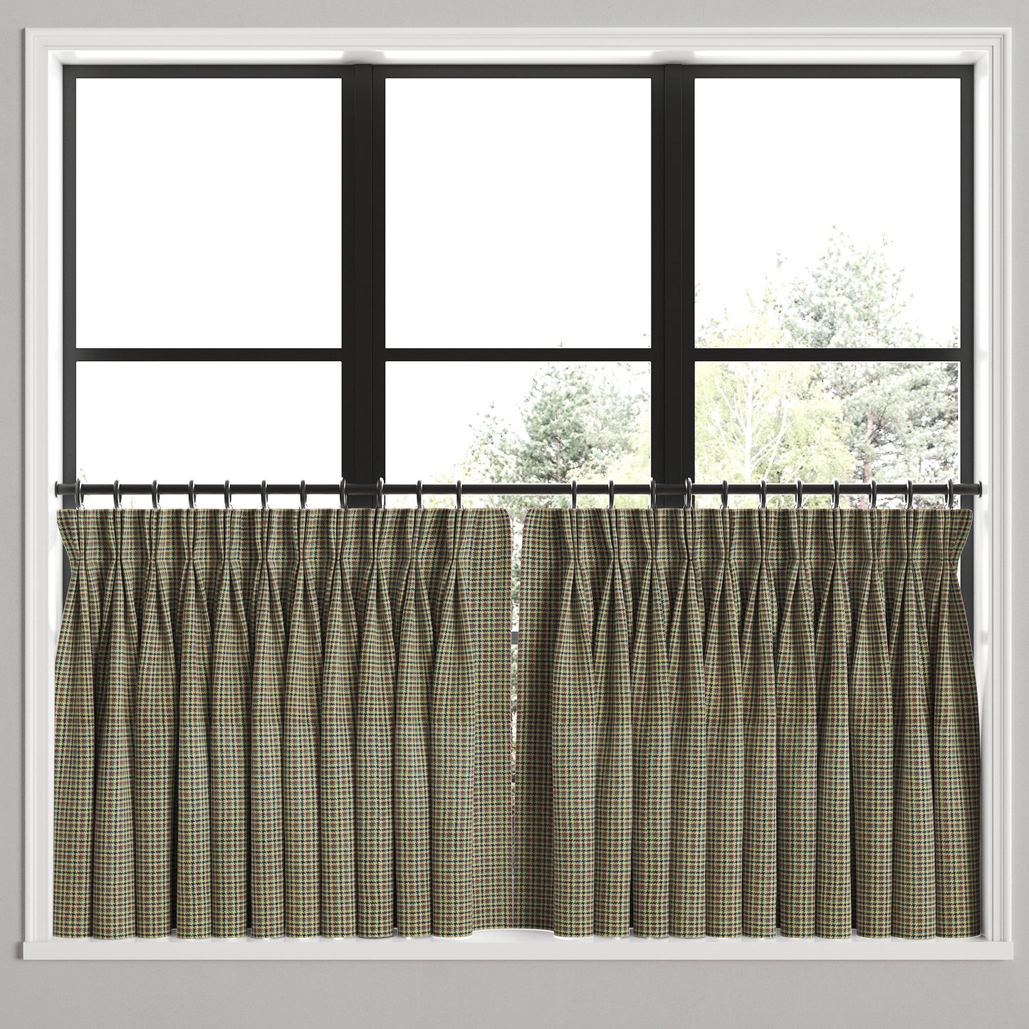 Pinch Pleat Cafe Curtains in Speakeasy - Heritage