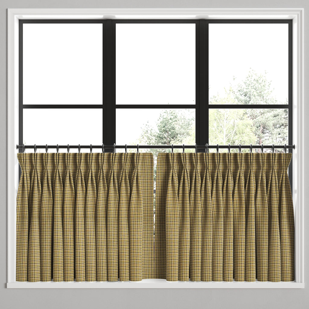 Pinch Pleat Cafe Curtains in Speakeasy - Woodland