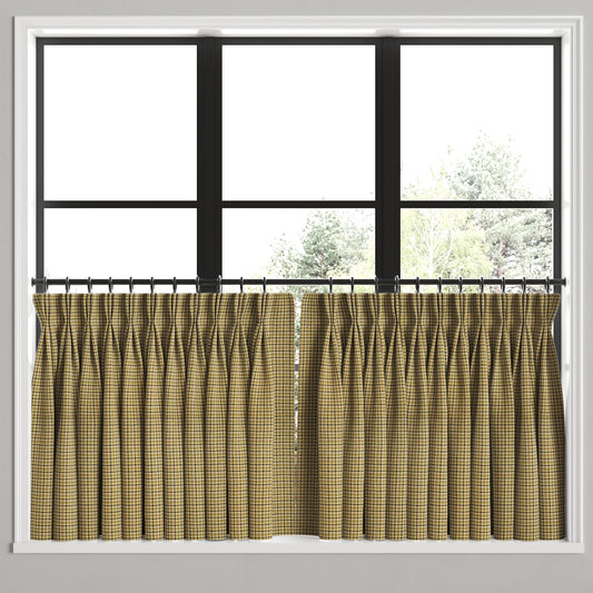 Pinch Pleat Cafe Curtains in Speakeasy - Woodland