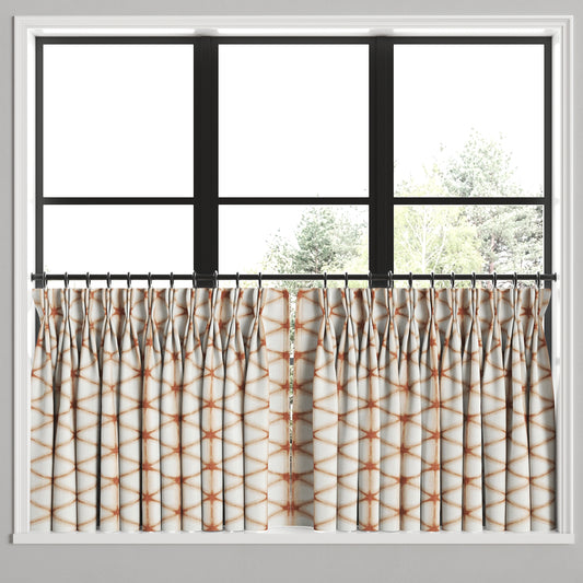 Pinch Pleat Cafe Curtains in Point Taken - Coral