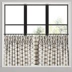 Pinch Pleat Cafe Curtains in Point Taken - Wood