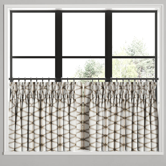 Pinch Pleat Cafe Curtains in Point Taken - Wood