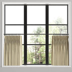 Pinch Pleat Cafe Curtains in Ditsy - Latte