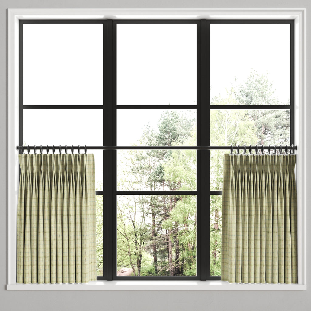 Pinch Pleat Cafe Curtains in After Hours - Fresco