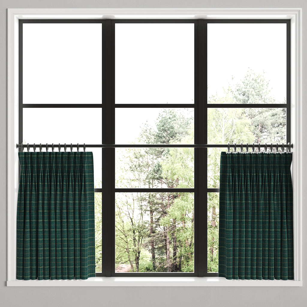 Pinch Pleat Cafe Curtains in After Hours - Green