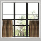 Pinch Pleat Cafe Curtains in After Hours - Espresso