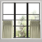 Pinch Pleat Cafe Curtains in Luxe Gingham - Butter
