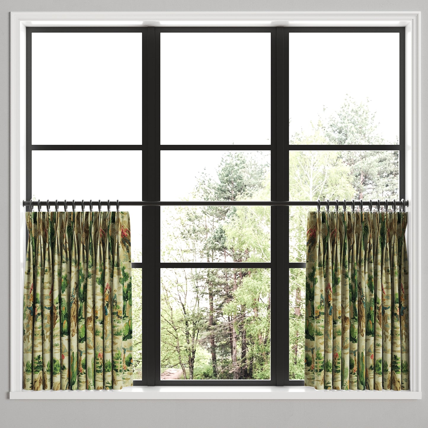 Pinch Pleat Cafe Curtains in First Rodeo